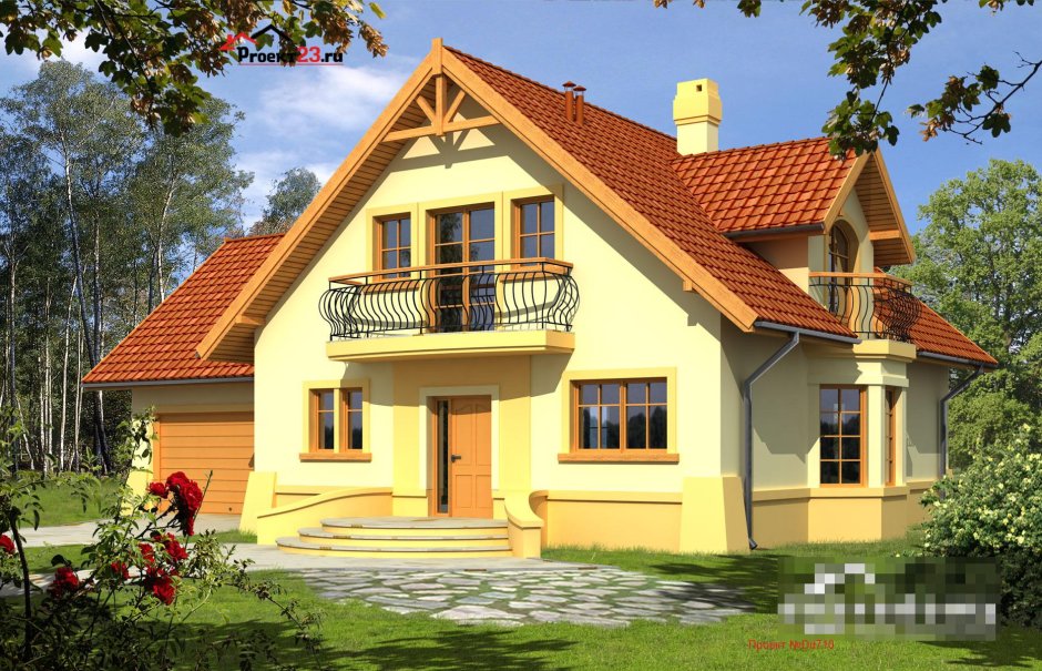 Мансардный дом с балконом