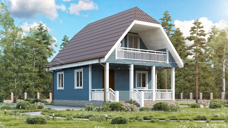Дом с двускатной крышей