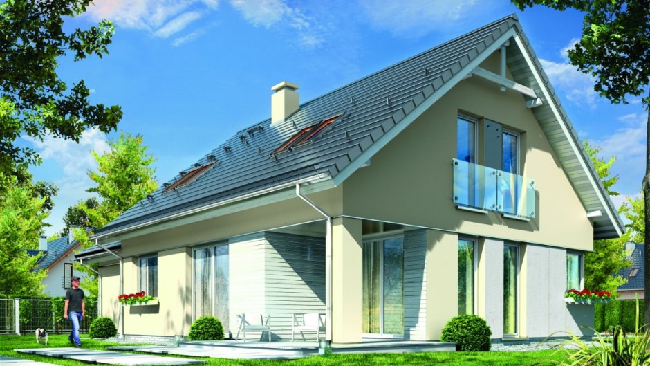 Дом с двухскатной крышей