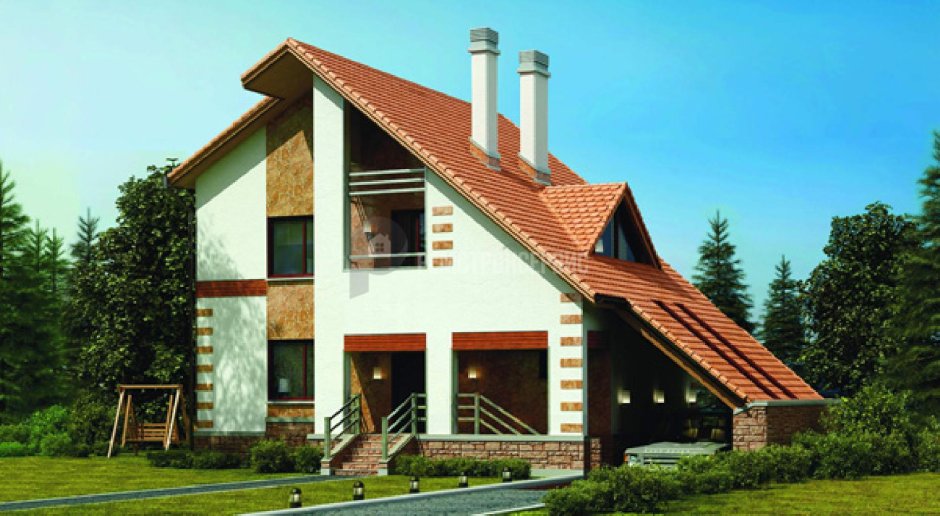 Мансардный дом с балконом