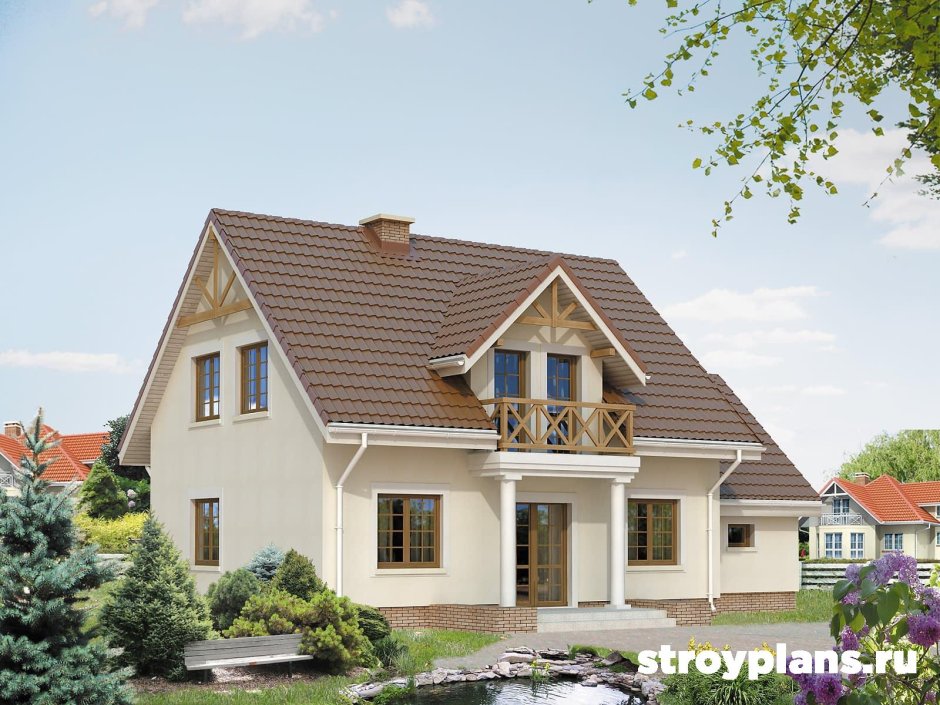 Дом с мансардой и террасой 120кв