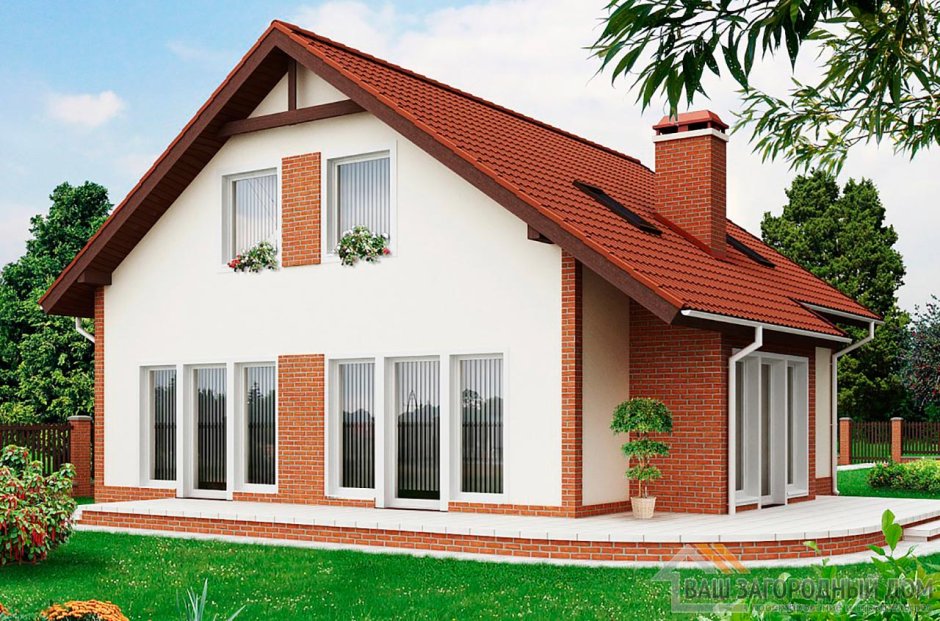 Мансардный дом с панорамными окнами