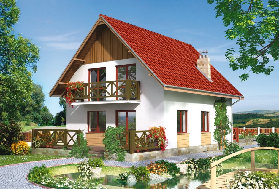 Z500 дом с мансардой с гаражом