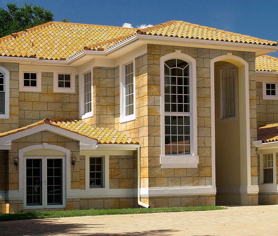 Отделка фасада гибким камнем