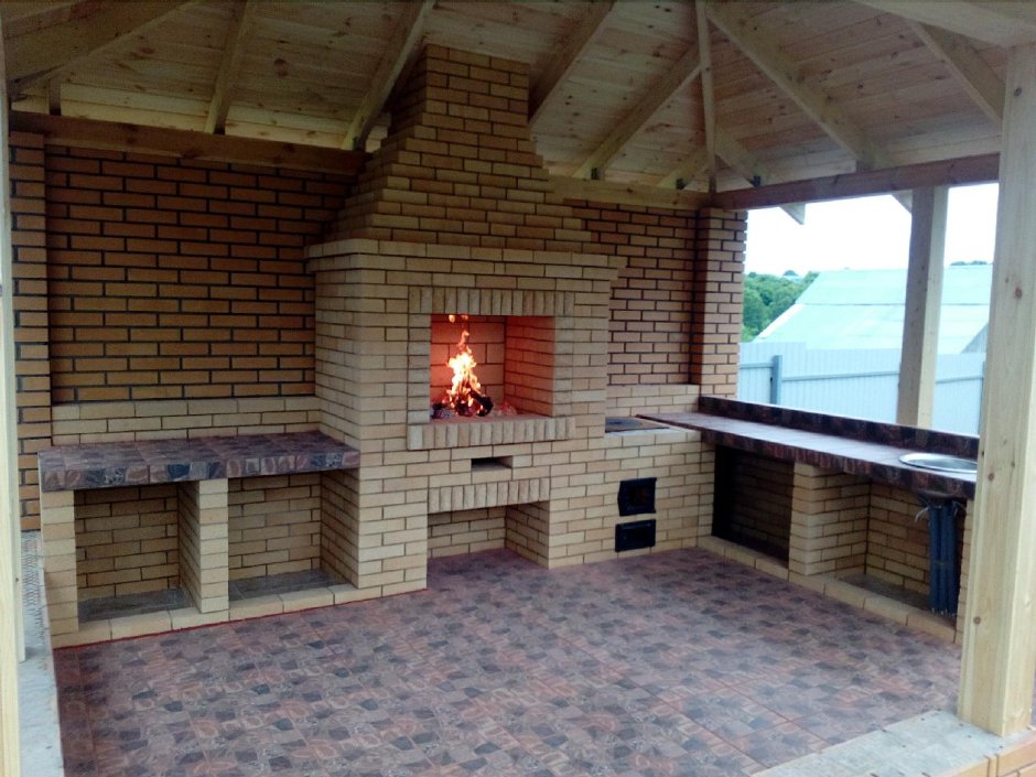 Зона барбекю мангальная зона закрытая