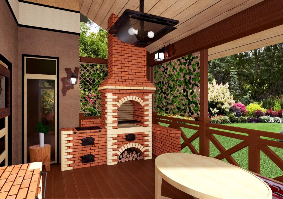 Барбекю из кирпича