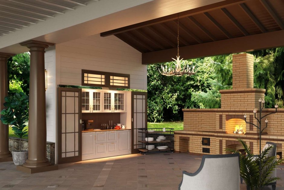 Печь-барбекю"Дачная Кантри"