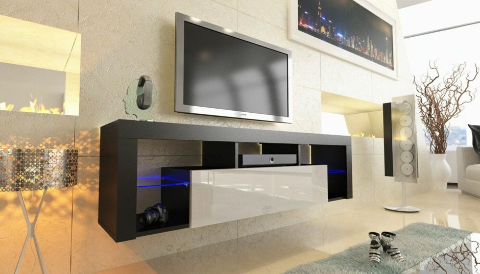 Подвесная тумба под ТВ С подсветкой