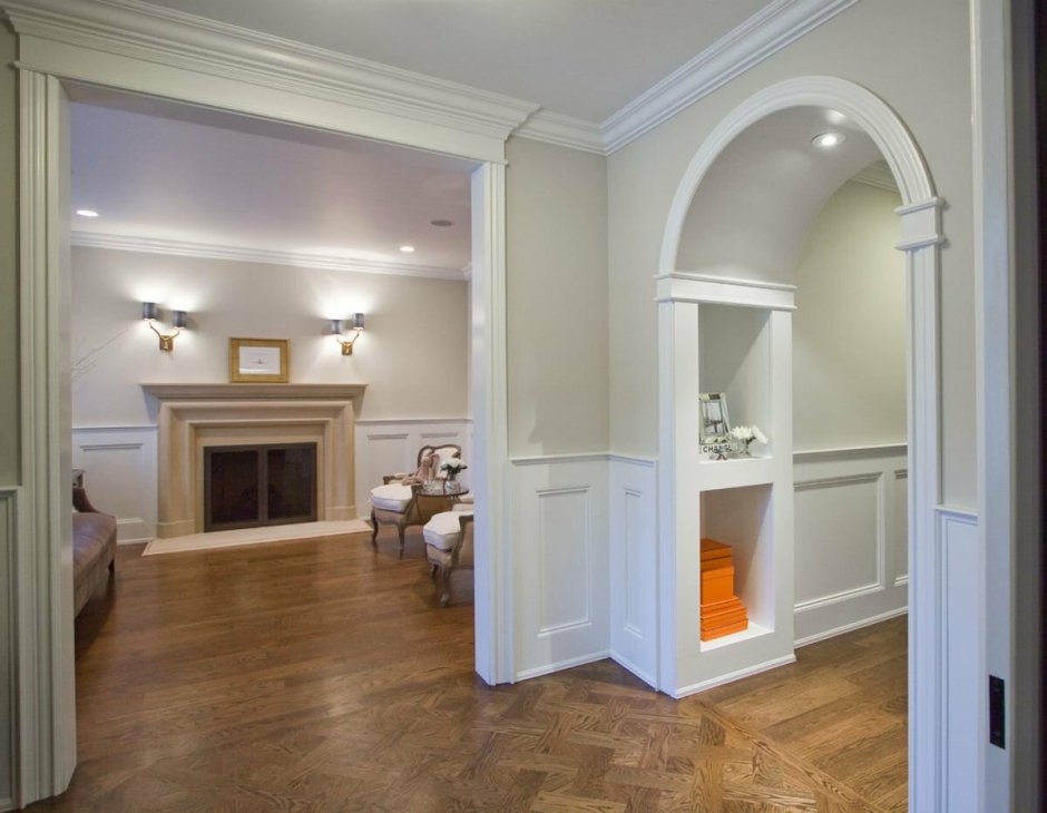 Отделка арки деревом