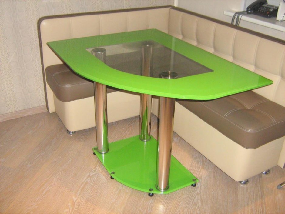 Угловой стеклянный стол FS-7140