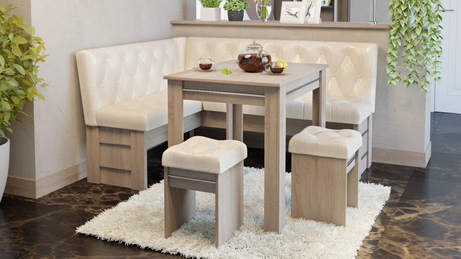 Кухонные уголки для кухни со столом и стульями