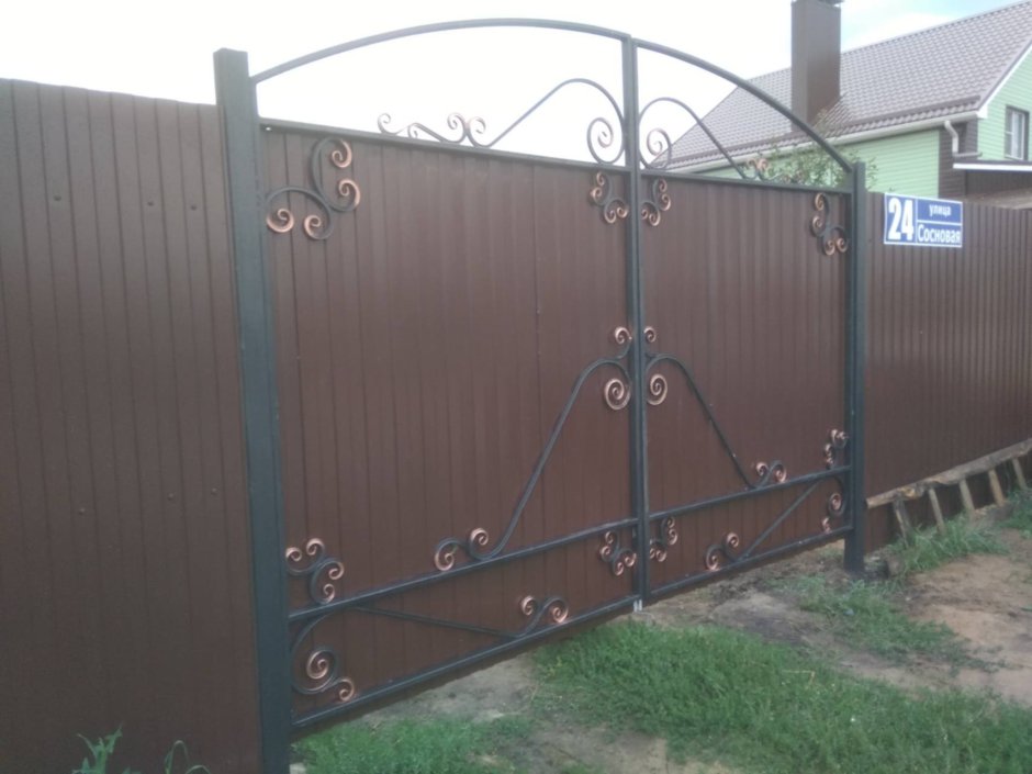 Распашные ворота 5000х2000 чертеж