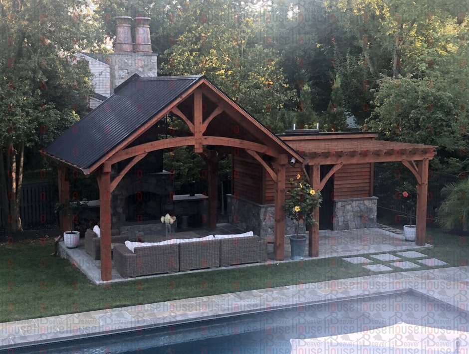 Timber frame беседка уютная