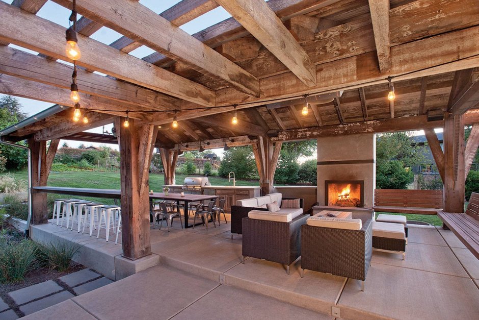 Беседка Тимбер фрейм с барбекю