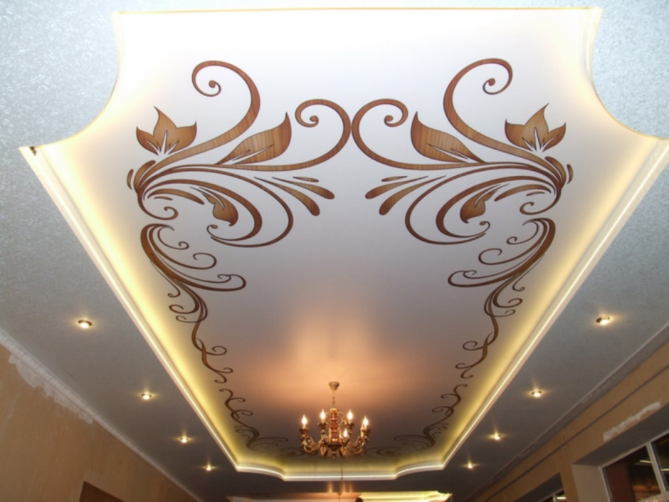 Натяжные потолки с узорами