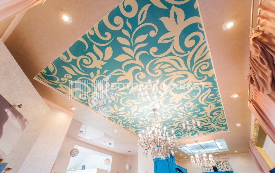 Натяжные потолки с рисунком