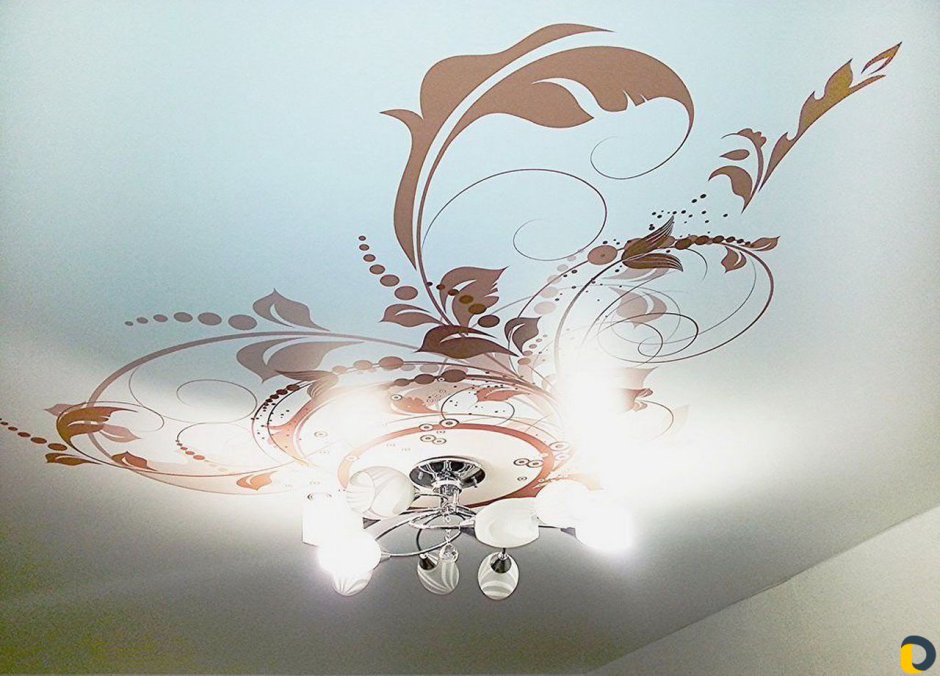 Натяжные потолки матовые с орнаментом