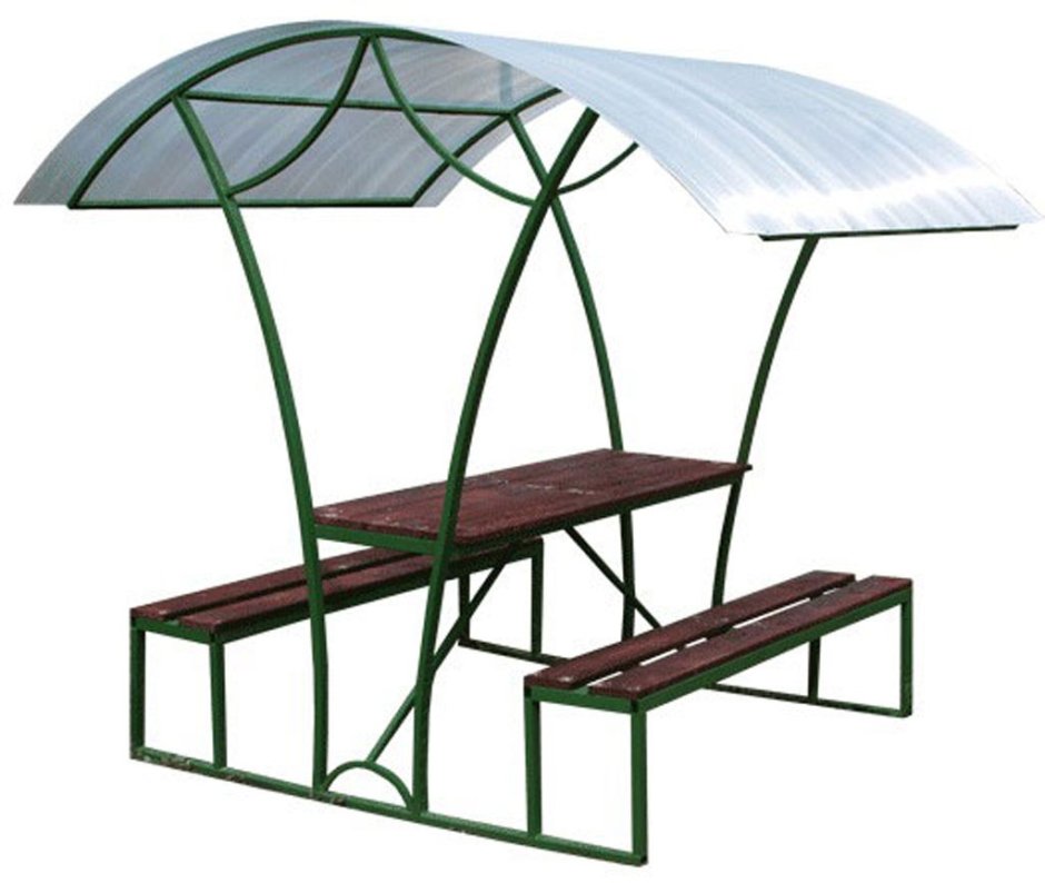 Стол со скамьями и навесом