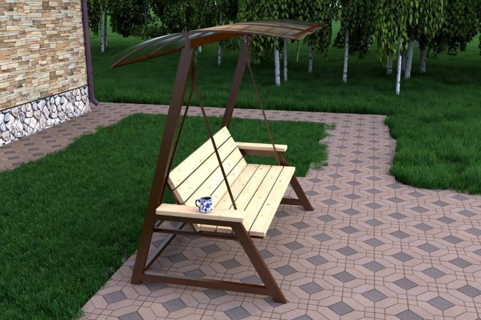 Качели садовые из металла