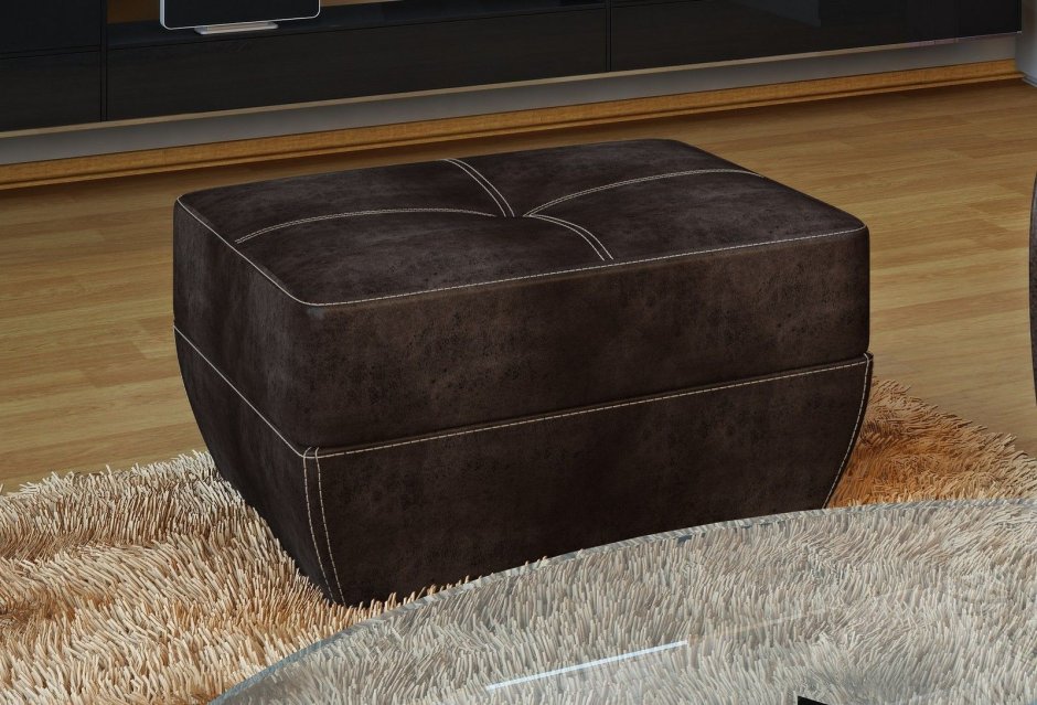 Круглый пуф с каретной стяжкой