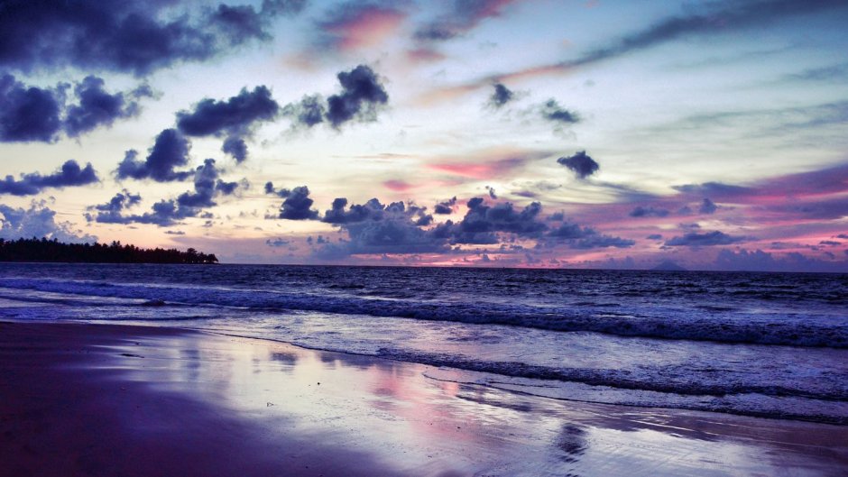 Море закат облака