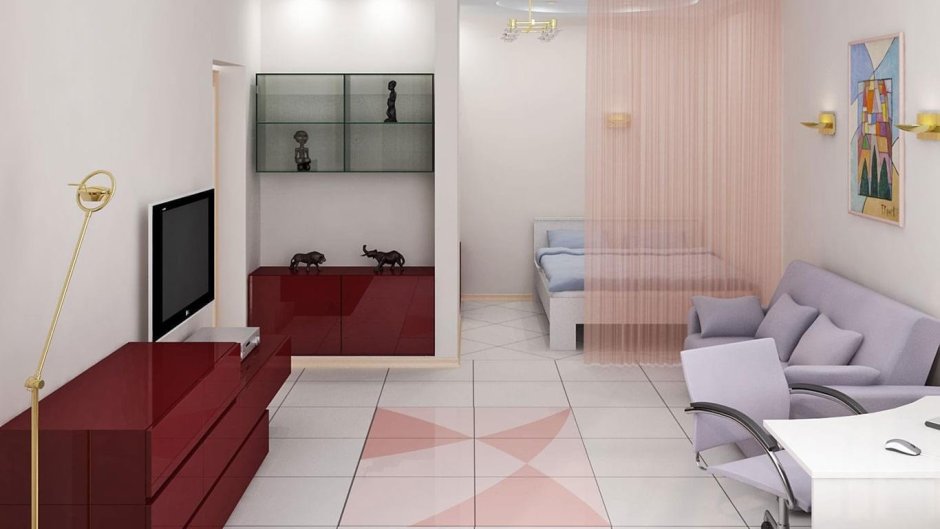 Комната с нишей расстановка мебели