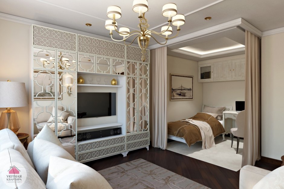 Спальня гостиная с нишей