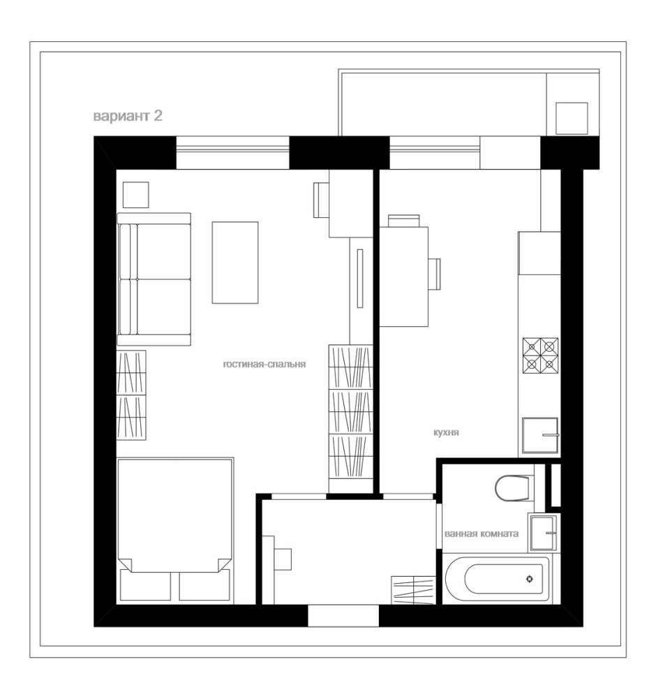 Планировка однушки 45 кв м в двушку