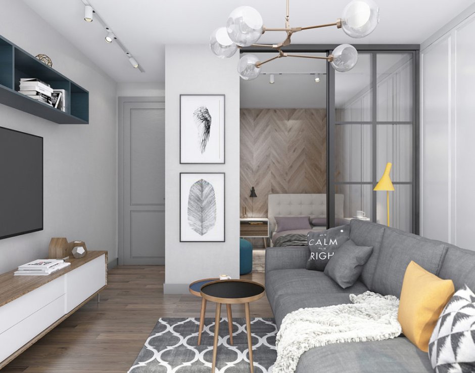 Интерьер однокомнатной квартиры 40 кв.м в панельном доме