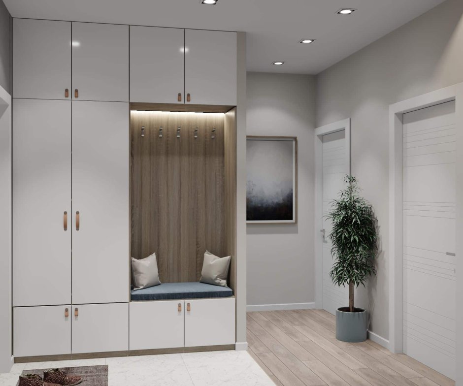 Наполнение шкафа для одежды в прихожую 3 метра