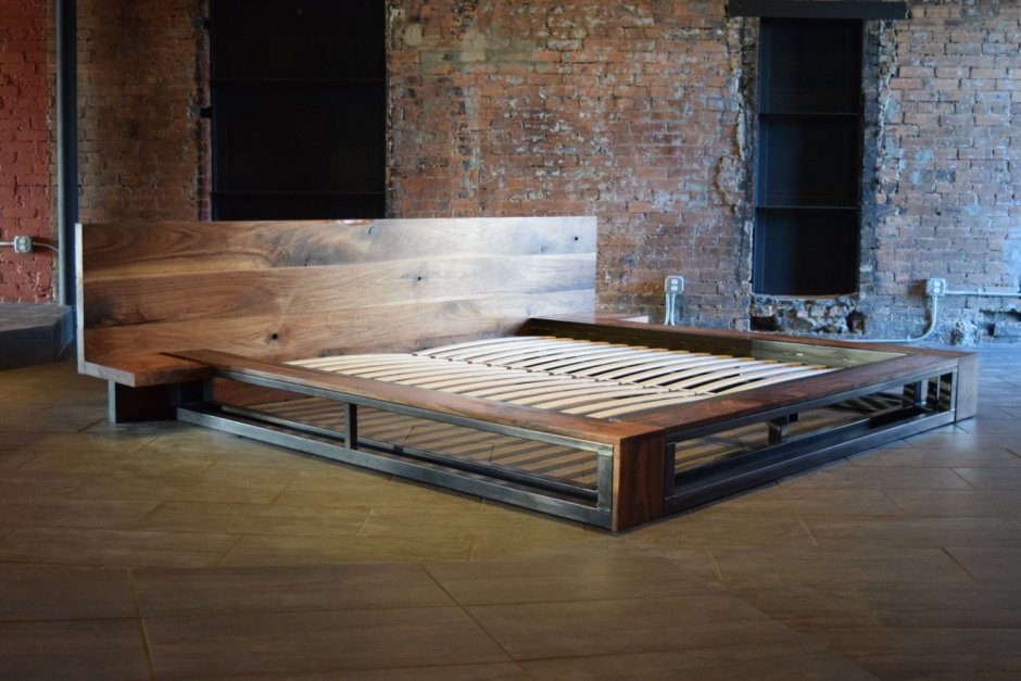 Парящая кровать лофт из металла