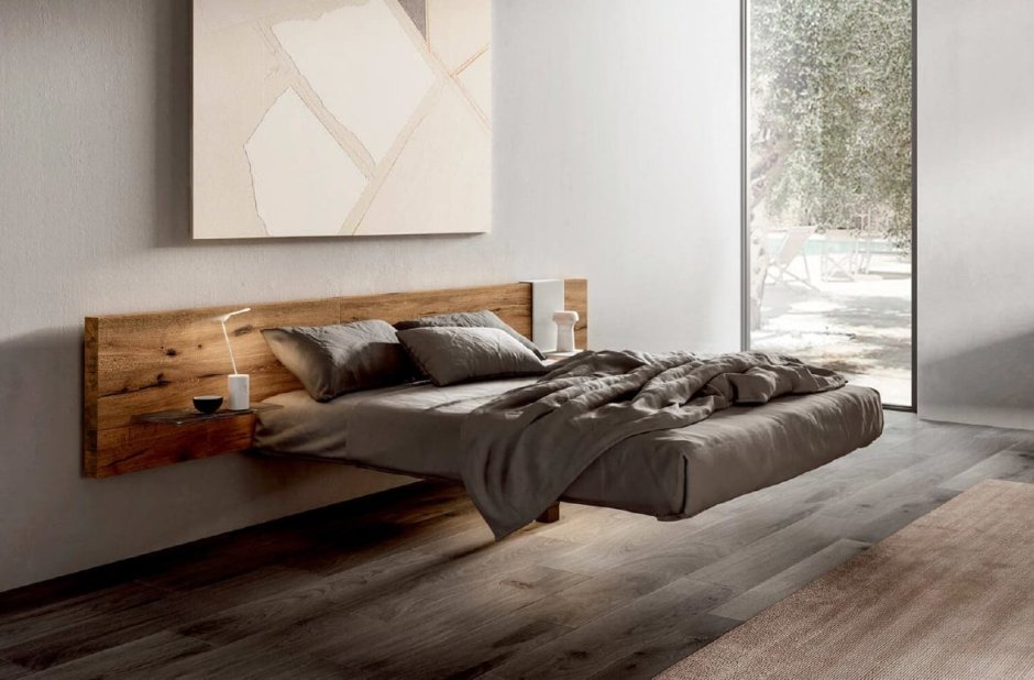 Кровать в стиле лофт из металла и дерева