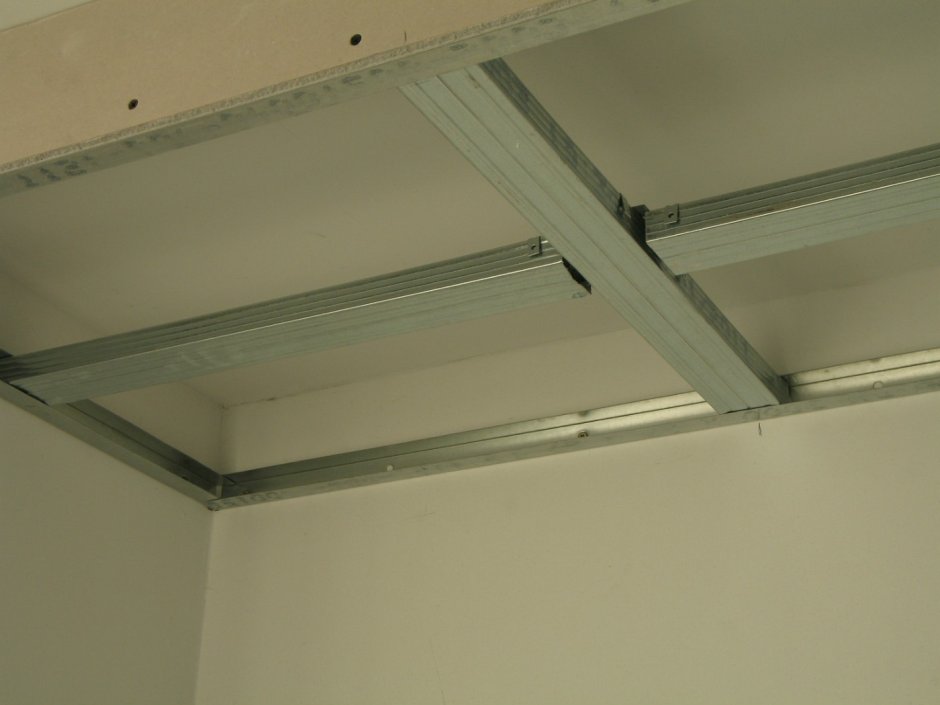 Схема монтажа ГКЛ на металлическом каркасе