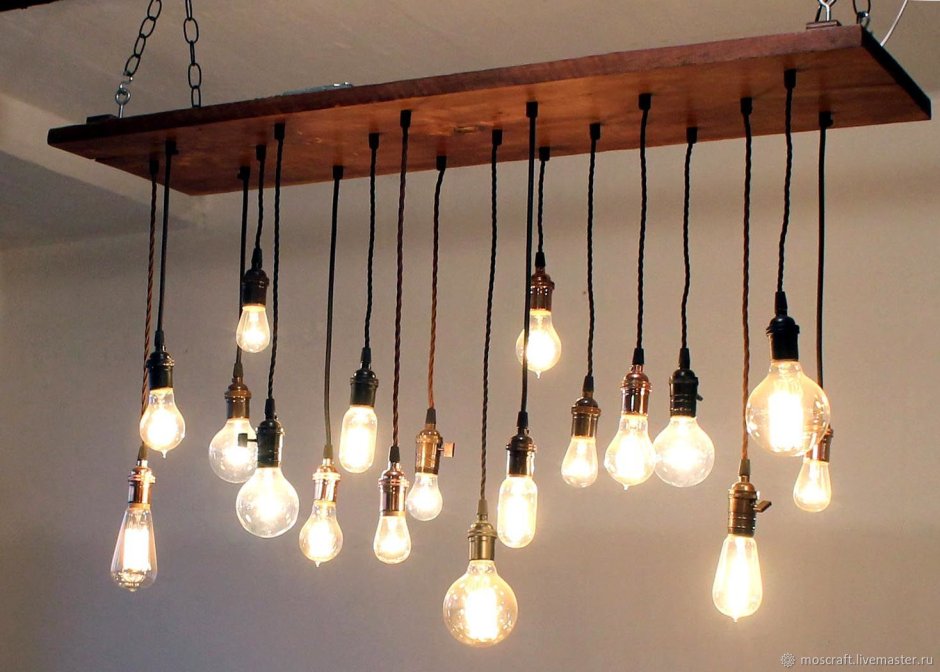 Светильник из деревянного бруса