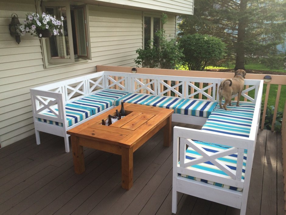 Скамья из террасной доски