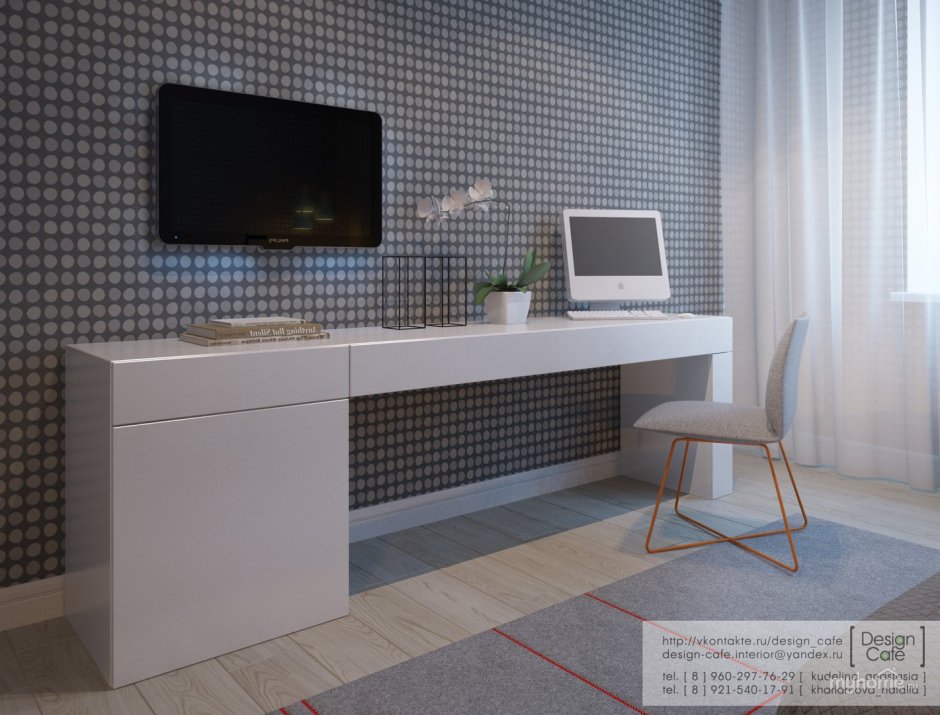 Столешница в спальню вдоль стены