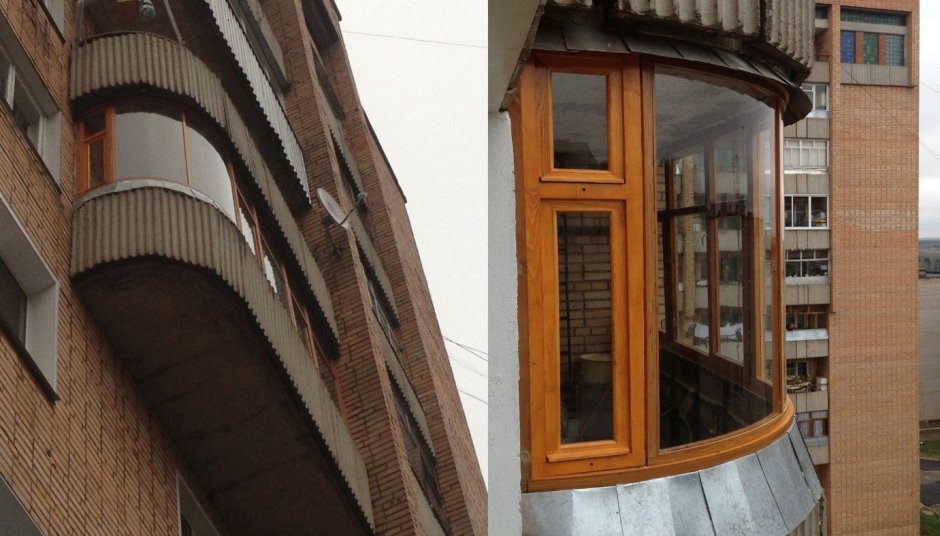 Остекление полукруглых балконов