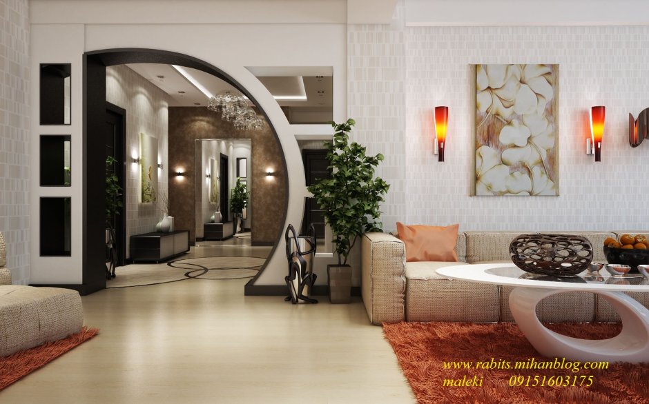 Гостиная с нишами арками