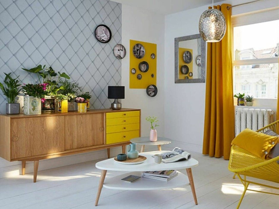Желтый в скандинавском интерьере