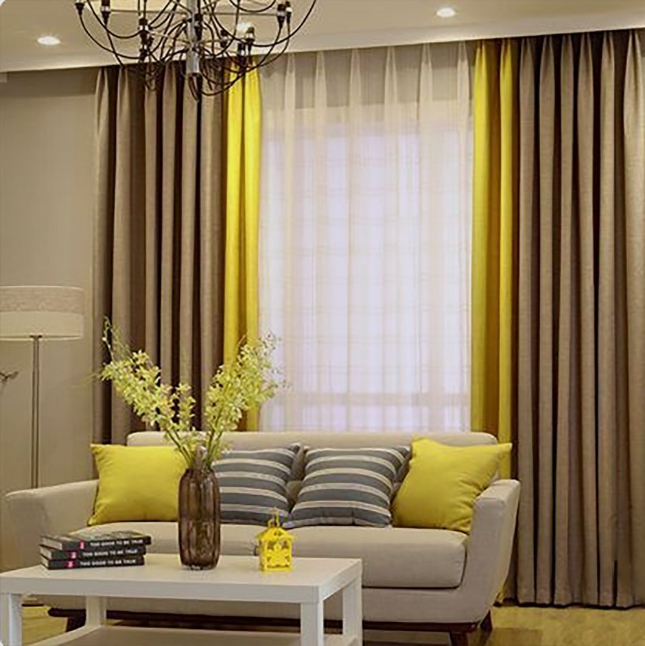 Желтые шторы
