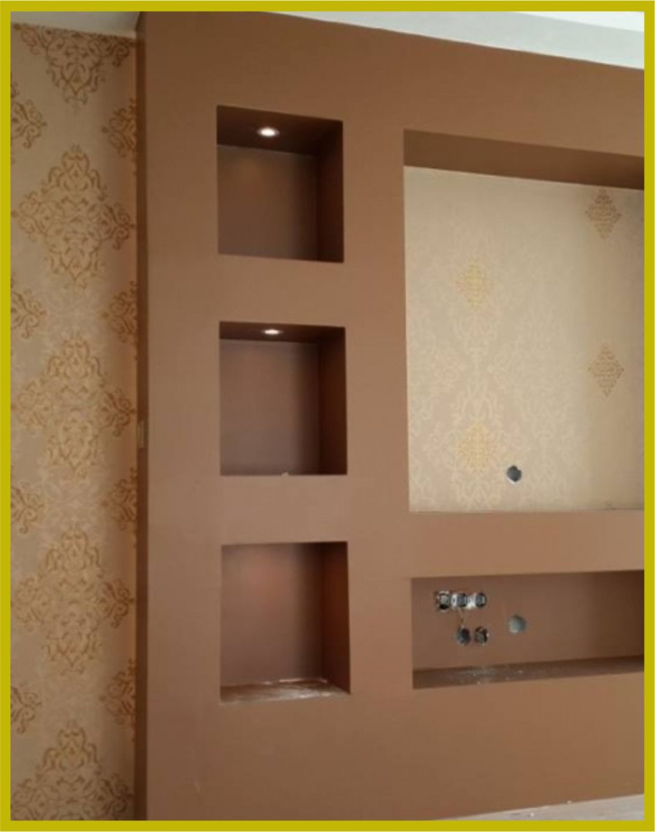 Поставка из ГКЛ для телевизора квадратный