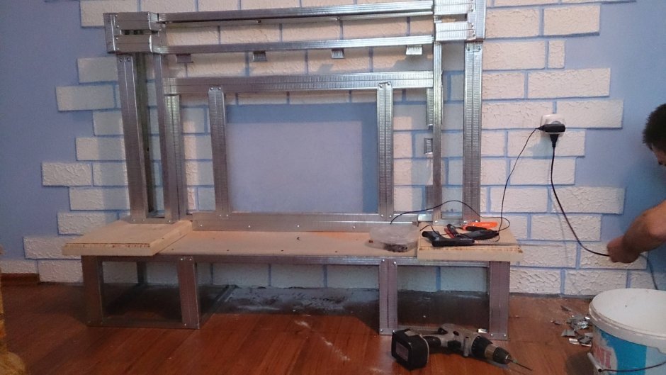 Каркас для камина из гипсокартона