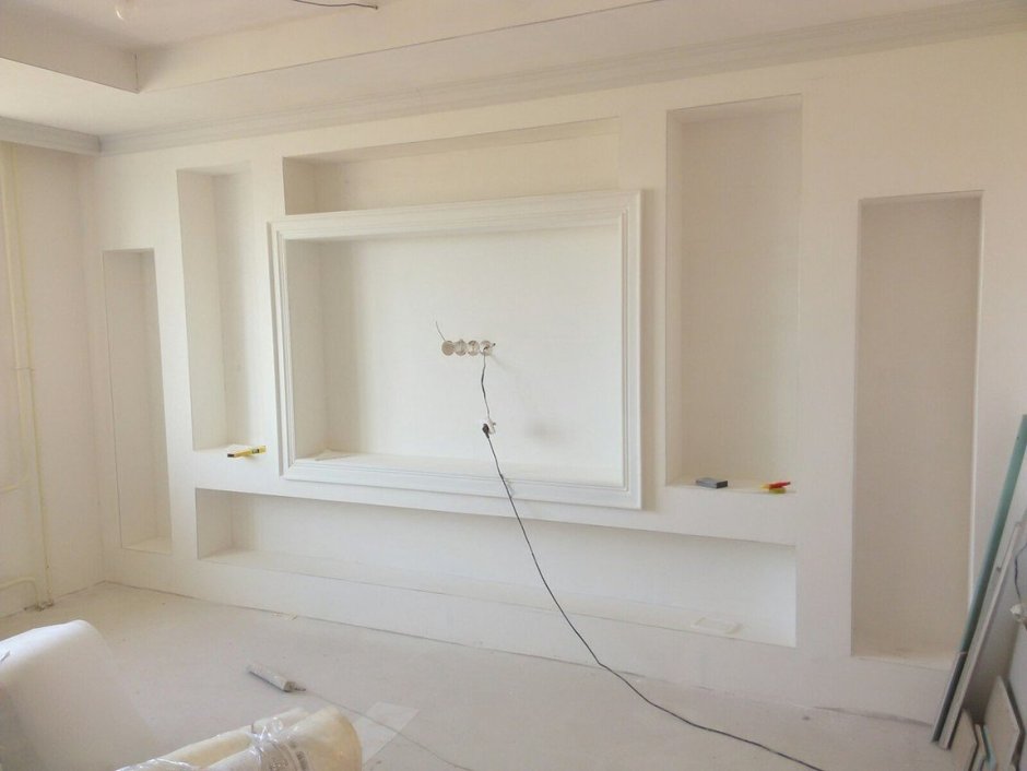 Короб для телевизора на стену из гипсокартона