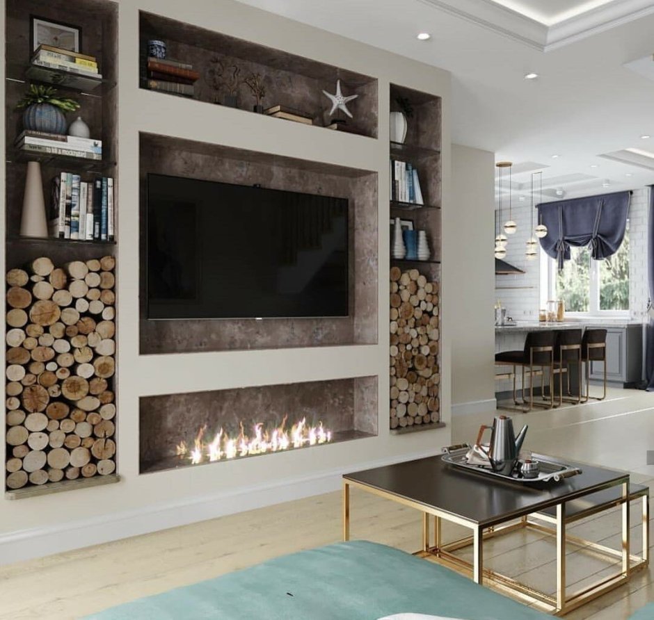 Ниша под телевизор из гипсокартона