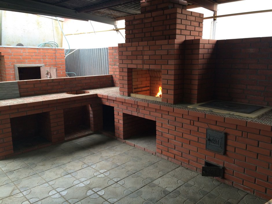 Комплекс барбекю мангал казан коптильная