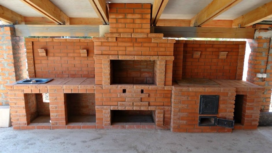 Летняя кухня из кирпича своими