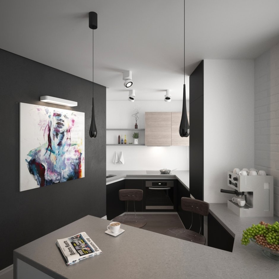 Квартира студия с панорамными окнами 40 метров