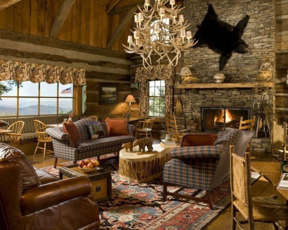 Охотничий домик интерьер