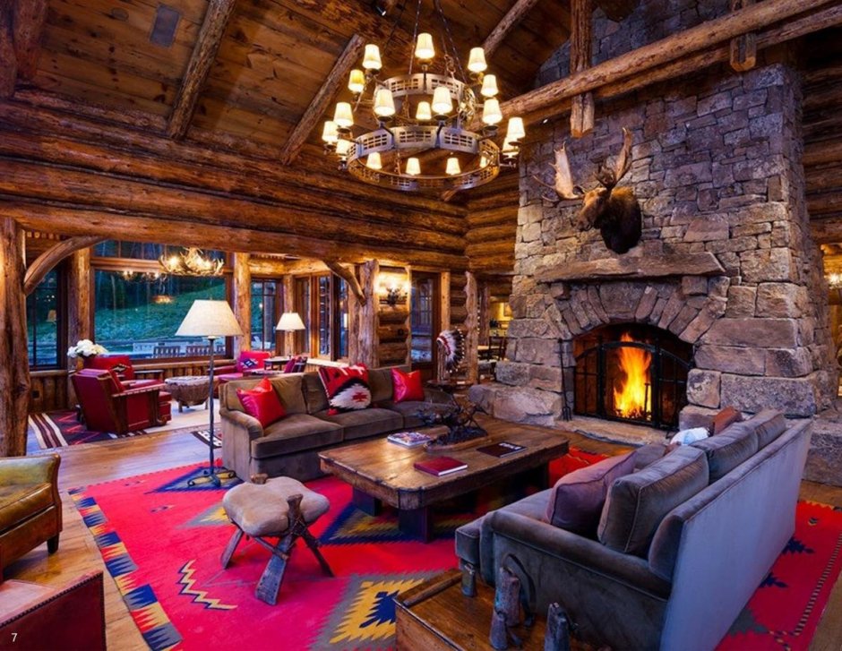 Охотничий домик с камином