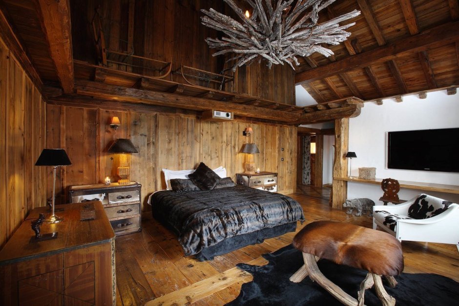 Альпийское Шале интерьер спальня